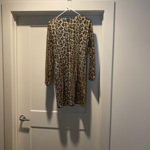 Sequence leopard print dress